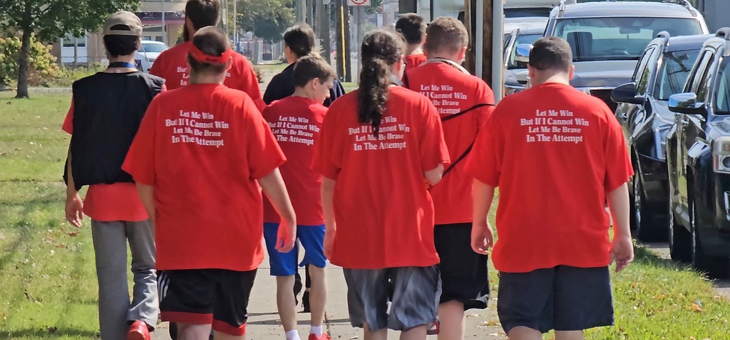 Student athletes participating in the Special Olympics Walkathon 2024